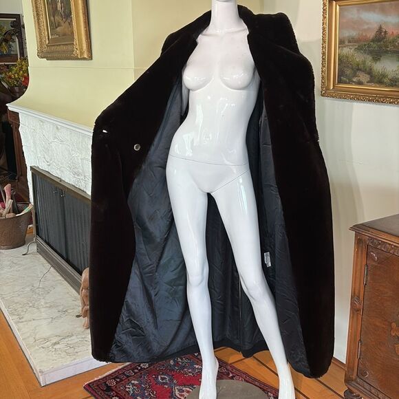 Vintage Nicole Farhi Wool/Cashmere Blend & Faux Fur Full Length Evening Coat - Picture 11 of 13